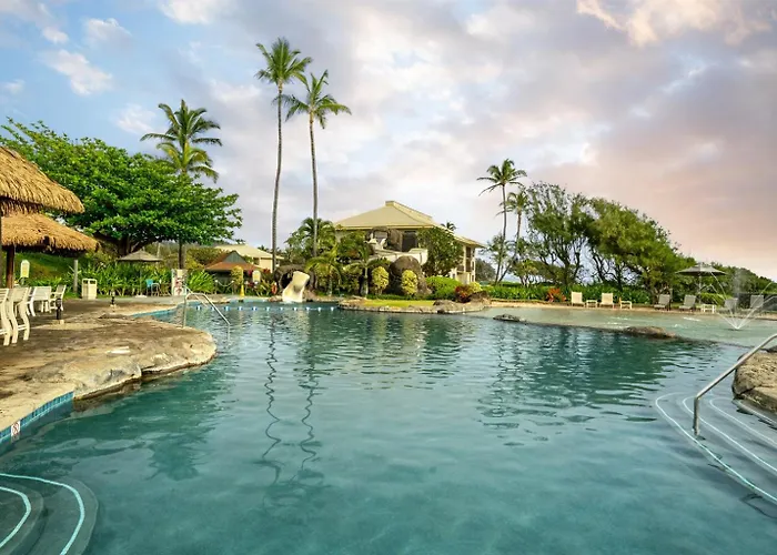 Kauai Beach Resort Ocean View Pools, Waterslide, Hot Tub, Spa, King Bed, Ac