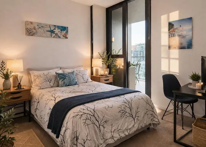 Sky Risen Cozy Bedroom With Bathroom
